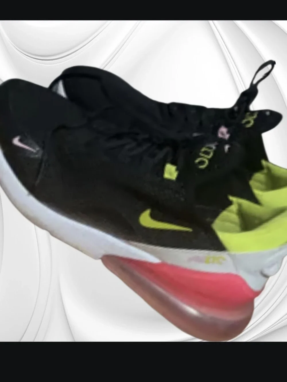Nike Black Sneakers with Neon Yellow & Pink Accents